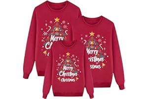 GENERICO Felpe Natale Famiglia Set, Maglione Natalizio Famiglia Funky Christmas Print Babbo Natalizi Felpe Famiglia Girocollo Pullover Sweatshirt Natalizio