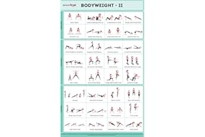 SPORTAXIS Bodyweight Workout Poster mit 32 Workout-Posen - Glänzende doppelseitige Laminierung ohne Ausrüstung Übungsposter für Zuhause, Fitnessstudio Training (41,9 x 68,6 cm)