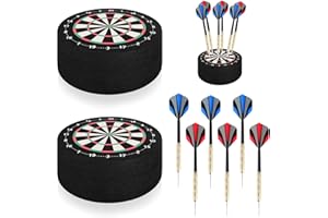 KAEMPE Accessoires pour fléchettes - 2 Supports de fléchette et 6 fléchettes en Acier, Mini Station de Stockage, kit d'équipement, Cadeaux pour Hommes, Peu encombrant, pour fléchette en Acier ou à Pointe