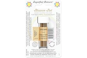 SUGARFLAIR COLOURS Sugarflair Blossom Tint Brown Food Colouring and Dusting Powder, Matt Finish, Brush On or Mix with Rejuvenator Spirit to Create a One of A Kind Cake - 7ml