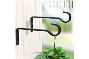 saffruff 2er-Pack 14.5cm wandhaken für blumenampel,Pflanzenhalterung Blumenampelhalter,Hängepflanzenhalter aus Eisen zum Aufhängen von Pflanzen im Freien, Pflanzenwandhaken, Laternenhaken