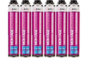 6 x dubaust MSP24 monteringsskum, pistolskum, 750 ml kombinationsset PU fyllningsskum, isoleringsskum, hög ljudisolering, vär