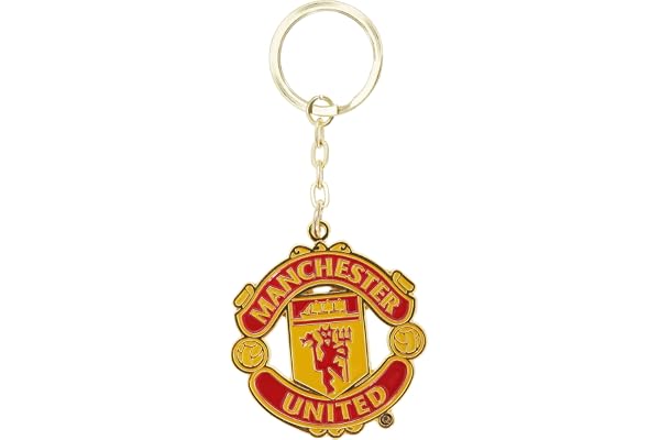Porte-clés officiel Manchester United FC en métal avec blason de football