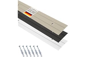 D-TACK Übergangsprofil Alu zum Schrauben inkl. Schrauben & Dübel | Breite 37 mm | Länge 1 m | Titan | Flache Übergangsschiene | Übergangsleiste aus eloxiertem Aluminium