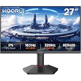 Koorui G2741L 27 İn&ccedil; Monit&ouml;r, Akıllı Yenileme Hızı (UHD 160Hz/FHD 320Hz), IPS 4K Oyun Monit&ouml;r&uuml;,%100 sRGB, HDMI 2.1 x2 + DP 1.