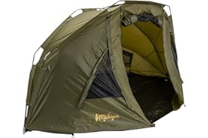 Michigan 1-2 Man Bivvy Brolly Shelter, Carp Fishing Overnight Waterproof Tent with Pegs & Detachable Groundsheet