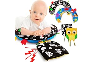 Inbeby Tummy Time Mat - Sensory Toys for Newborns to 6 Months, Black and White