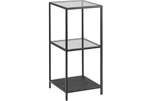 AC Design Furniture Jörn Estante, Vidrio, Negro, 37 x 35 x 82.5 cm