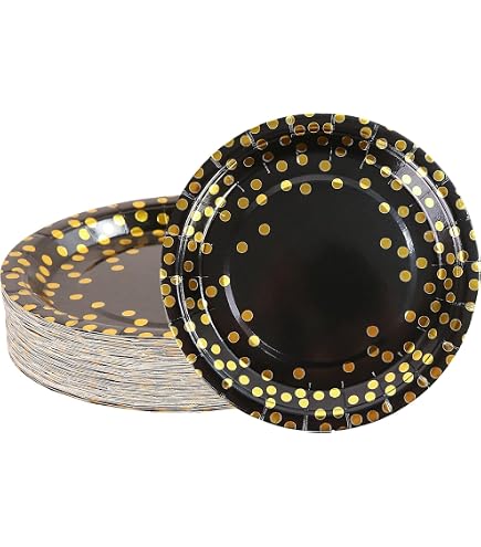 Tovaglia Tavolo Rettangolare Tovaglia Party Nera E Oro - 137x274cm, Usa E Getta, Con Pois Dorati Tovaglia Natale Usa E Getta - 10