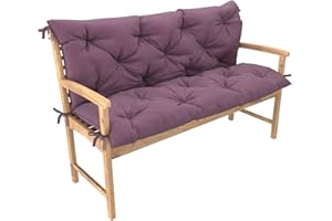 chilly pilley Bench Cushion Relax Pallet Cushion With Backrest Garden Swing Cushion With Seams Quilted Garden Cushion Garden Cushion Seat Cushion Hollywood Swing (150x50x50 Purple)