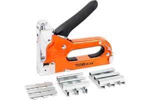 THINKWORK Staple Gun Heavy Duty with 900 Staples, 3 in 1 Cable Stapler for Wood, Upholstery, Fencing, Furniture, Decoration
