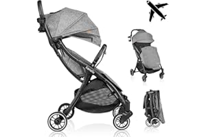 LIONELO Julie One Passeggino leggero e pieghevole da 0 mesi fino 22 kg Compatto con zanzariera, coprigambe, portabibite e borsa, Poggiapiedi regolabili e schienale alla posizione a sdraiata (Grigio)