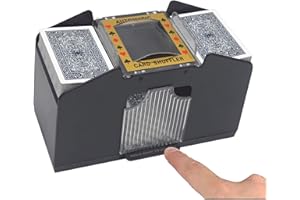 Tibeoyad Kartenmischmaschine für Spielkarten, Automatisch Kartenmischer für UNO, Poker, Texas Hold Em, Omaha, Baccarat(4 Decks)