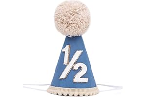 Cumnvulnt 1/2 Geburtstagshut, Halber Geburtstagshut, 1/2 Geburtstag Hut, 6 Monate Geburtstagsdekorationen für 6 Monate Meilenstein Feiern, Cake Smash, und Foto Requisiten auf halbem Weg zu einem