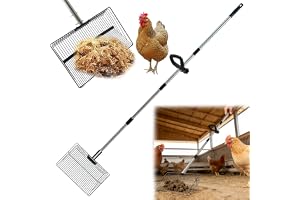 QUTHZZHY Stor kycklingstekspade, 4-i-1 justerbar kycklingspade, 30 cm stor kycklingpoop, scooper med gummihandtag, spade för hönshus, tillbehör för rengöring av hönshus, stall