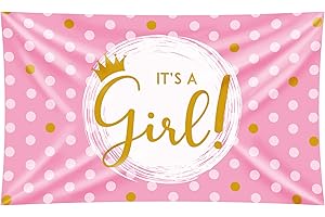 PD-Party 7036127 XXL Bandiera | Party Banners | Festa Bandiera Festivo Celebrazione - It's a Girl, 150cm Lunghezza x 90cm Larghezza x 0.1cm Altezza