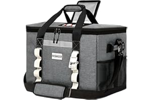 ‎INSMEER INSMEER 48L Gross Kühltasche, 65 Cans Kühltasche Groß Faltbar mit Oberöffnung, XXL wasserdichte Einkaufstasche Isoliertasche, ideal für Ausflüge, Picknick, Camping, Wandern, Strand