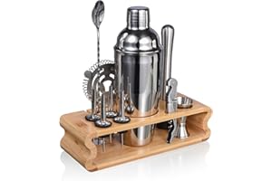 Cocktail Shaker Set,Esmula 750ML 12 Teiliges Edelstahl Barkeeper Kit Geschenk für Männer, Frauen, Freunde, Home Stylish Bar Tool Set mit Cocktail Rezeptheft
