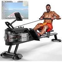 PASYOU Vogatore ad Acqua, Vogatore pieghevole per la casa, Supporto per Ipad per l'allenamento cardio,Magnetico a 6 Livelli, 