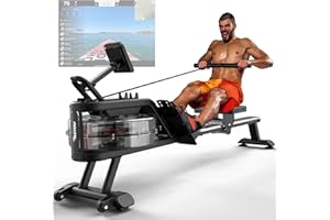 PASYOU Vogatore Professionale per Casa | Vogatore ad Acqua con Serbatoio Inclinato a 50° | Display LED Bluetooth | Portata 150 kg