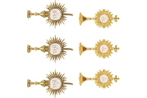 ULDIGI 6 St Katolska Korsbroscher i Zinklegering Lättvikts Pins för Första Nattvarden och Dop Bekväma Detaljerade Klädaccessoarer för Sjal och Ryggsäck Minnesvärda Gåvor vid Kristna