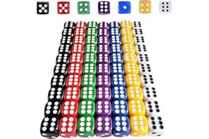 HUAZIZ 70 Pezzi Dadi 14mm Dadi da Gioco 6 Facce per Tenzi Farkle Giochi da Tavolo, 7 Colori