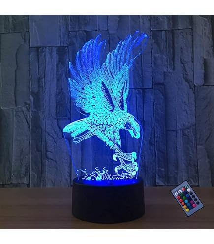 HPBN8 3D Wolf Lampe Mit Fernbedienung - 16 Farben, Dimmbar, USB-betrieben - Optische Illusion Fürs Schlafzimmer