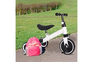 LANTUS Tricycle Bébé 4 en 1 Vélo Enfant avec Siège Réversible et Roues en Caoutchouc Silencieuses, Tricycle Pliable avec Pare-Soleil,pour Les Enfants de 1 à 5 Ans (2 en 1 (Blanc))