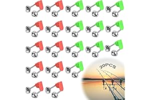 YSTJKD Alarme De Leurre De Pêche 20 Pcs Alarme De Cloche De Poisson Clip De Canne à Poisson Alarme De Morsure d'Accessoires De Pêche Sonnette d'Alarme Poisson pour La Pêche en Mer Vert Rouge