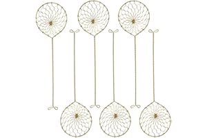 TheStriven 6 Stück Küchensieb Fondue Sieb Abseihlöffel Fondue Edelstahlsieb Schaumlöffel Schlitzlöffel mit Griffen Küche Siebkelle Fondue Sieb aus Edelstahl für Garen Gemüse Pilzen Fleisch (Gold)