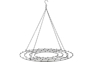 Cepewa Corona de metal para colgar y decorar, estructura colgante, corona de 42 cm de diámetro, gancho para decoración del hogar (1 corona de metal)