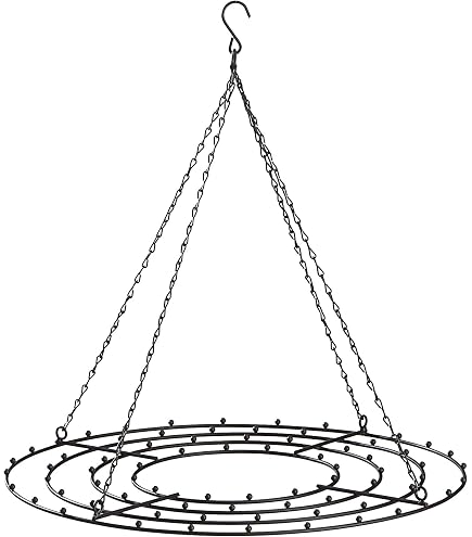 Produktbild von Spetebo Rattan Deko Kranz Zum Hängen Mit Kette 60 Cm - Mit 15 Haken Zum Selber Dekorieren
