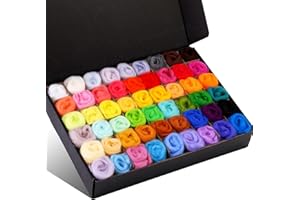 Namner Wool Roving, 9.5oz/270g Felting Wool 54 Colors, Needle Felting Wool, Needle Felting Supplies, Needle Felting Wool Kit, Needle Felting Wool Set, for Starter DIY Wool Crafts Gift Idea