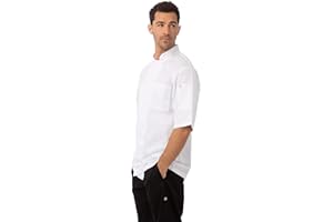 CHEF WORKS Chefs Works Montreal Cool Vent Veste de cuisine mixte à manches courtes, Blanc, L, Tour de poitrine : 112-117 cm, Veste de chef pour homme et femme, A914-L