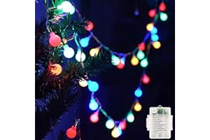 Laihur Fairy Lights Battery, 4M/13ft 40 LED Globe String Lights with 8 Lighting Modes, Fairy Light Battery for Patio, Party, Halloween, Christmas (Multi-Coloured)