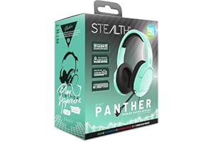 STEALTH PANTHER Mint - Over Ear Gaming Headset Compatible with Consoles and PC with Flexible Mic, 3.5mm Jack, 1.5m Cable, Lightweight, Comfortable and Durable