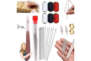 Puasok Juego De Herramientas De Costura De 37 Piezas,agujas de coser a mano, set de costura para manualidades DIY con agujas, hilo, enhebrador, descosedor y dedal (37 PCS)