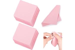 LLHAOVDXAS 60 Pcs Silver Cleaning Cloth for Jewellery, Silver Polishing Cloth, Reusable Silver Cleaning Cloth Double Sided Jewellery Cleaning Cloth for Pearl Gold Silver Jewelry