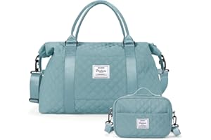 HYC00 Torba podróżna dla kobiet Torba sportowa damska siłownię Torba weekendowa z kosmetyczką i kieszenią na buty Torba na noc Podróżna torba sportowa wodoodporna Torba na bagaż,Jasnoniebieski