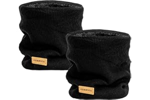 Kunoli 2 bragas de invierno para hombre de esquí, calentador de cuello, multifunción, para actividades al aire libre, bufanda para máscara, color negro