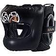 Rival RHGFS3 Facesaver Head Guard Black Leather Boxing Kickboxing Headgear (S/M)