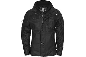 Crosshatch New Mens Full Zip Warm Jacket Padded Double Layer Button Winter Coat