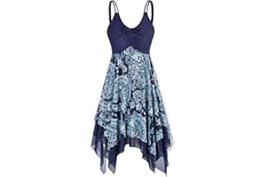 Kate Kasin Damski strój kąpielowy z dekoltem w serek, nieregularny brzeg, sukienka i majtki Camkini strój kąpielowy KK0281S22