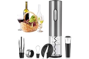 Rovtop Electric Wine Bottle Opener Set, Rechargeable Electric Corkscrew Automatic, Wine Lovers Gifts for Men Women, Personalised Gifts for Christmas Valentines Father's Day Birthday Party