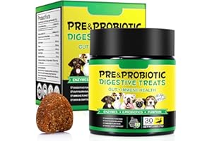 HUALIJIA Probiotics for Dogs, Dog Probiotics for Gut Health Supplements (30 Chews) - Supports Digestive & Immune Function, For All Dogs