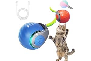 Oskuglin 2 Pièces Balle Interactive Automatique pour Chat - Jouet Roulant avec LED, Mouvement Aléatoire - Distraction pour Chats et Petits Chiens