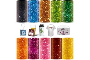 ‎LUCKIGUCK LUCKIGUCK Glitter Infusible Transfer Ink Sheets 10 Stück/Set, Unschmelzbare Transfer-Tintenblätter 11.5 x 30.5cm Solid Color, Farb- und Mustertransferfolie