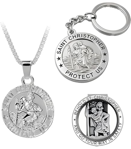 Avisa Stainless Steel Key Chain - 'St.Christopher/St.John Paul II - View #3