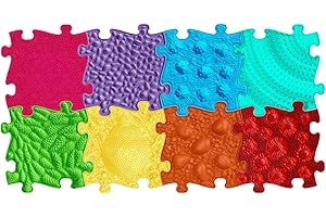 muffik Orthopaedic Sensory Structure Mats Rainbow Set - 8 Pieces for Tactile Perception