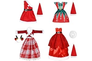 GTYARYUA Ensemble de 4 Vêtements pour Poupée, Vêtements de Noël pour Poupée, Vêtements de Poupée de Noël de 30 cm, Vêtement Accessoires de Poupée, Cadeaux de Noël pour Enfants (C)